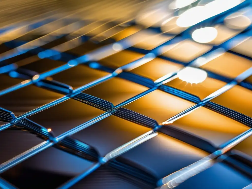 Fotografía macro impresionante de un panel solar, reflejando su tecnología y energía limpia