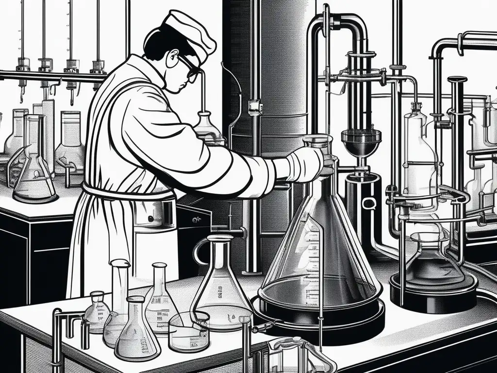 Proceso de extracción y refinamiento de compuestos petroquímicos en un laboratorio - Importancia de la petroquímica en suplementos nutricionales