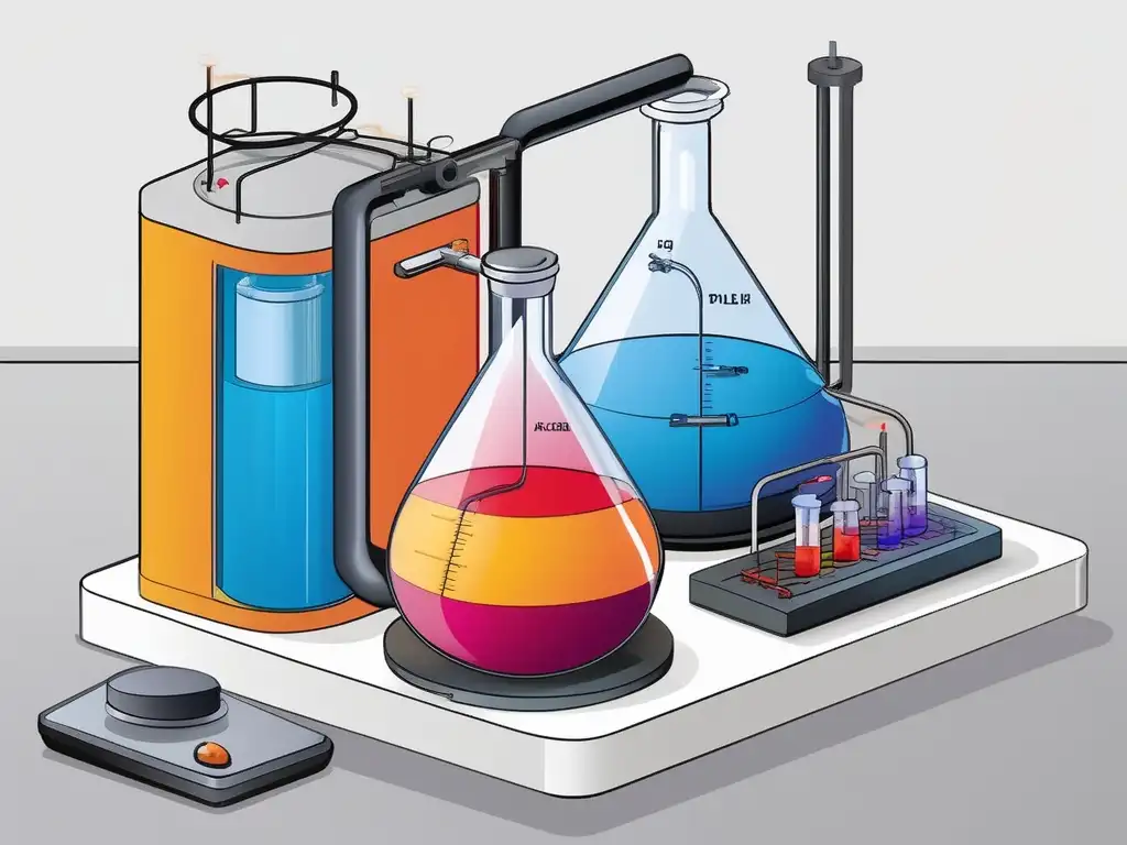 Descubrimiento pigmentos orgánicos sintéticos química: Detalle de proceso de síntesis en laboratorio