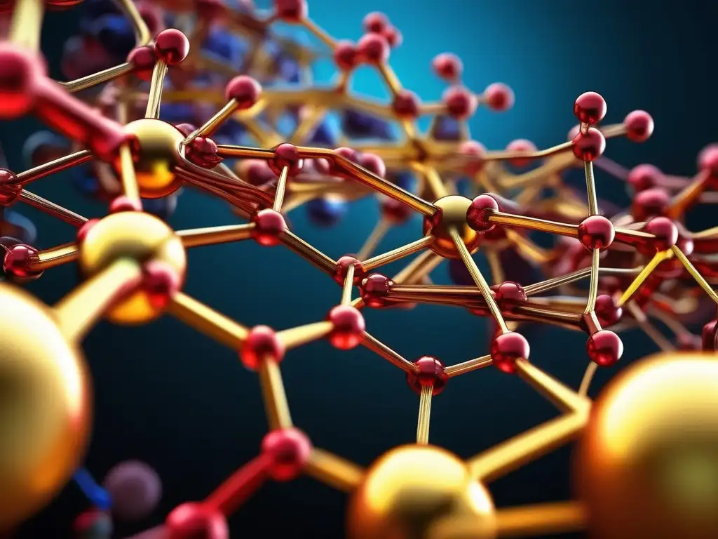 Nomenclatura química orgánica simplificada: estructura molecular detallada y colorida, resaltando enfoque en enlaces y grupos funcionales