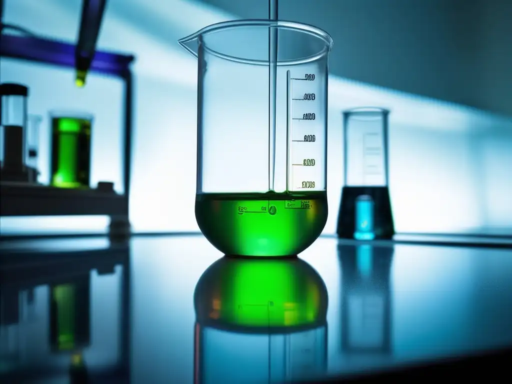 Importancia reacciones ácidobase en química: imagen detallada de experimento en laboratorio, cambio de color en solución ácida al añadir base