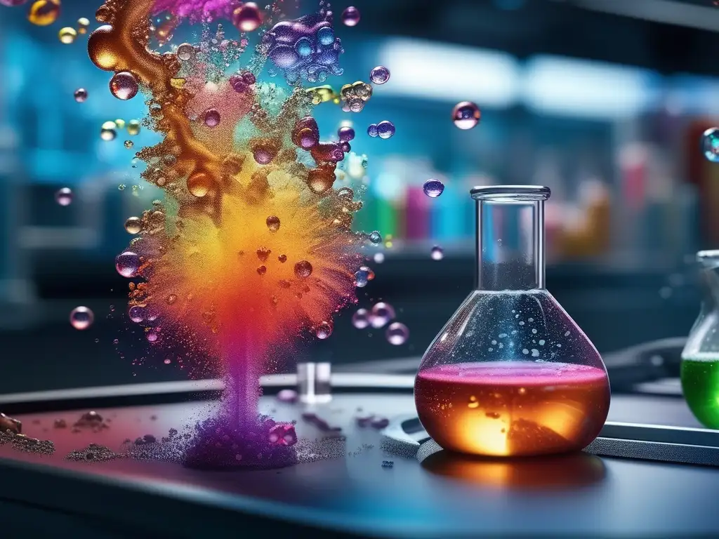 Transformación digital en la industria química: reacción química fotorealista resalta la precisión y avances científicos