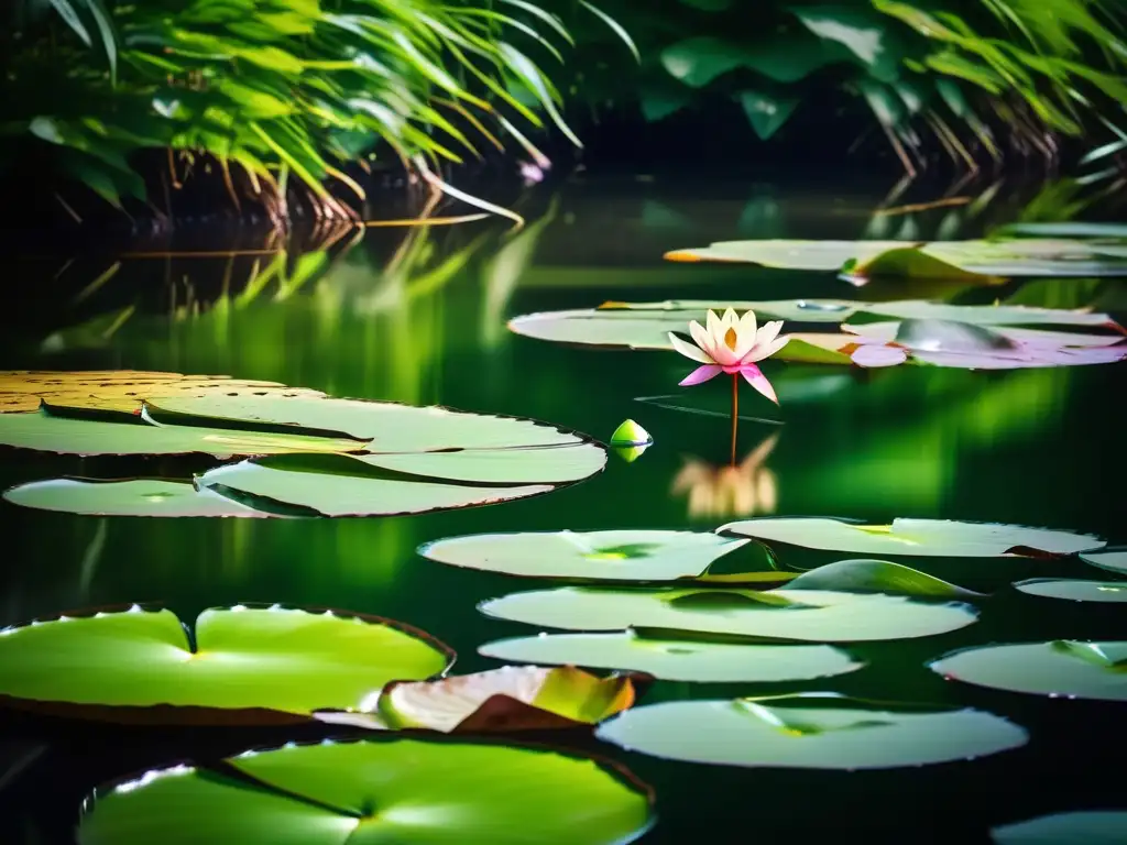 Río cristalino en bosque verde: belleza natural y polímeros biodegradables