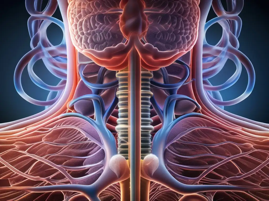 Riesgos nanotecnología salud: imagen detallada del sistema respiratorio humano y sus efectos adversos por la nanotecnología