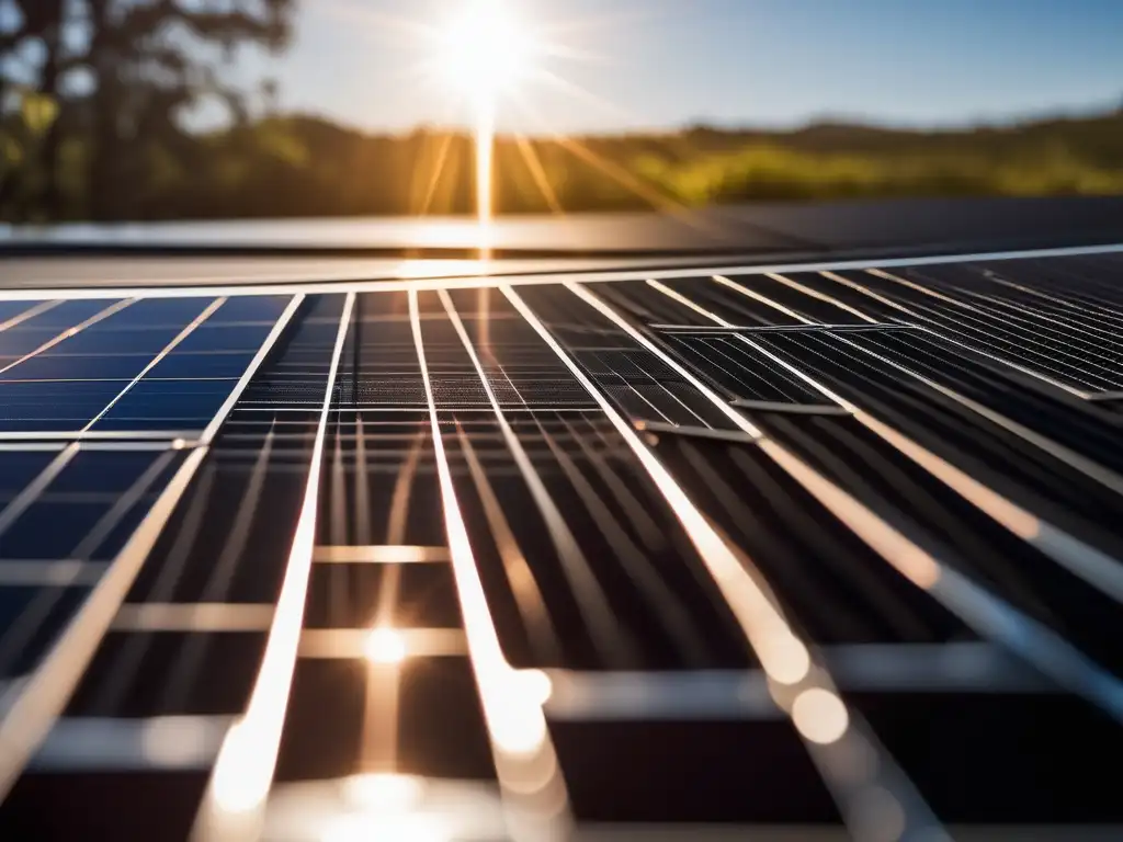 Detalle asombroso de panel solar: Energías Alternativas en Química Ambiental