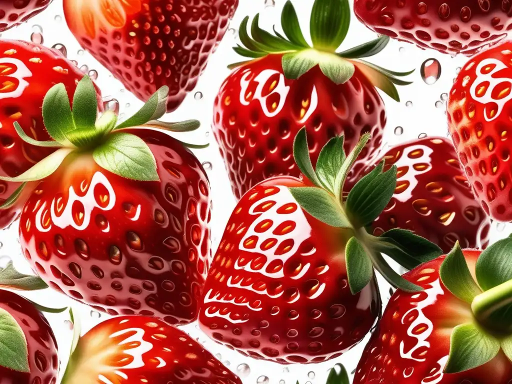 Utilización de alcanos en alimentos: imagen de fresas jugosas recubiertas con alcanos dorados