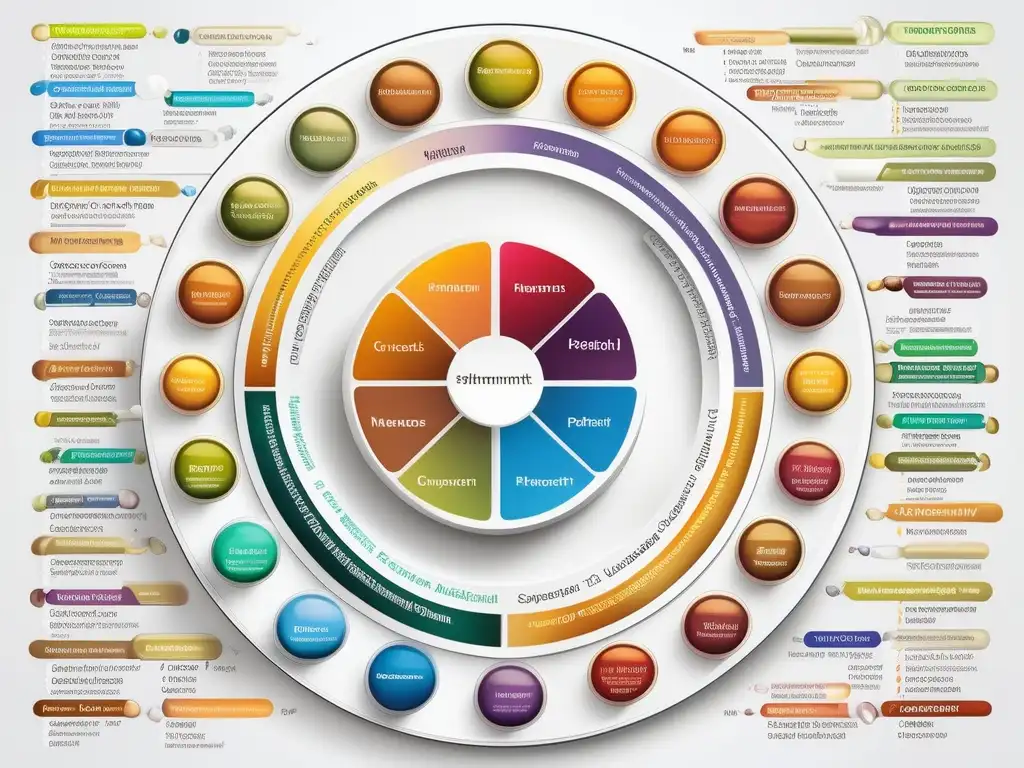 Impacto químico en suplementos nutricionales: Detallada imagen de diversos suplementos, mostrando componentes y estructuras en alto detalle