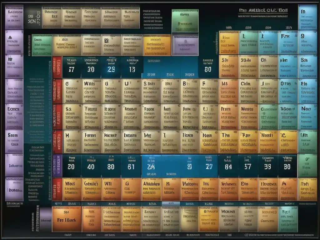 Importancia de la tabla periódica: detalles precisos de los metales de transición en una imagen realista