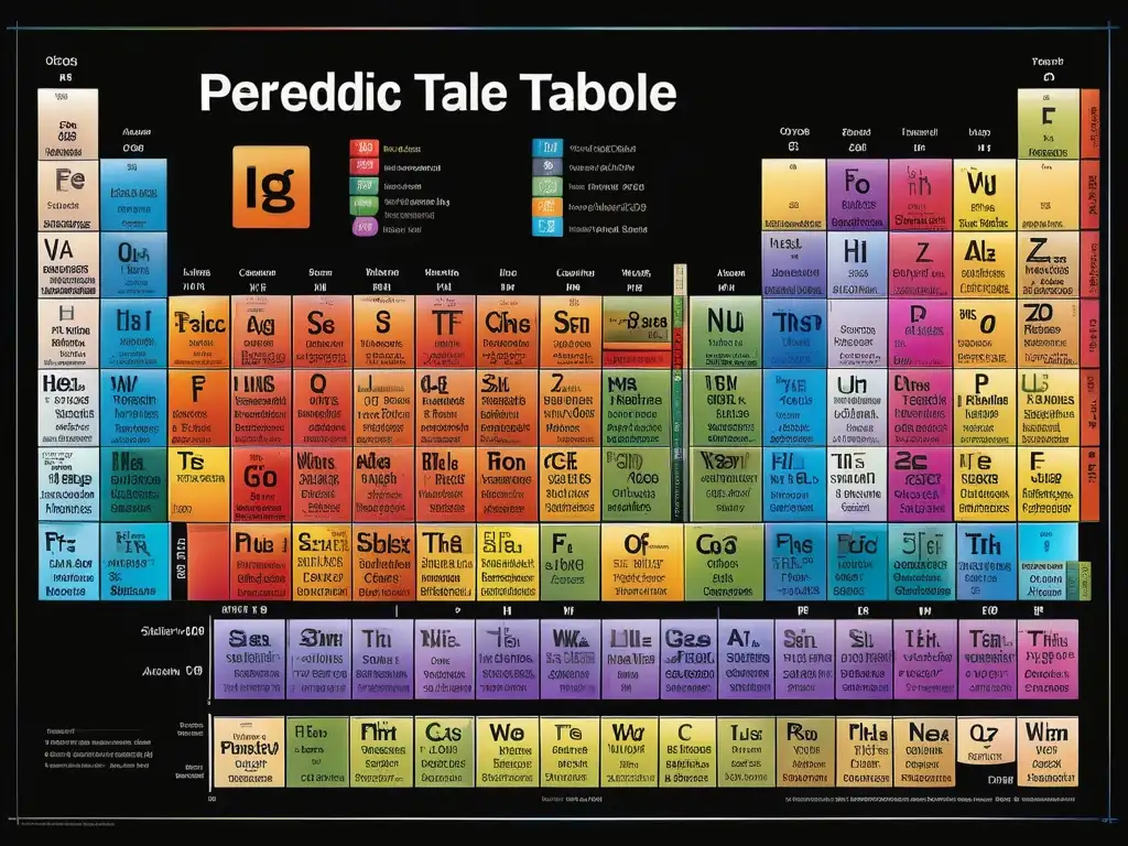 Descubrimientos clave en la tabla periódica y detalles vívidos de cada elemento