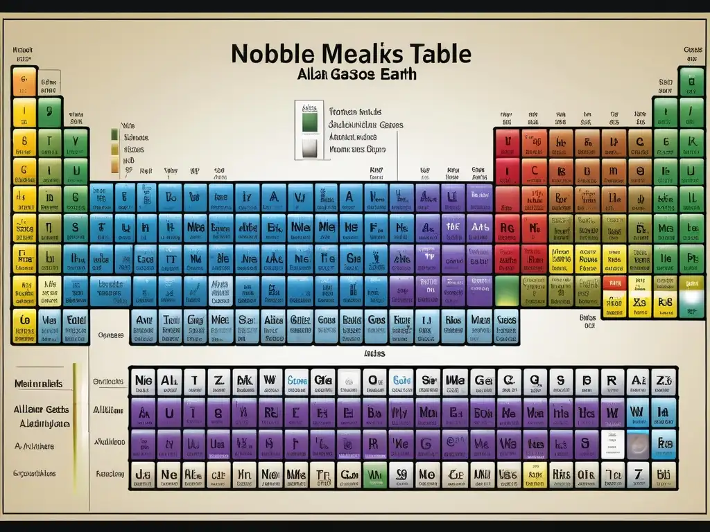 Descubrimientos clave en la tabla periódica con detalles precisos de elementos, reactividad y propiedades