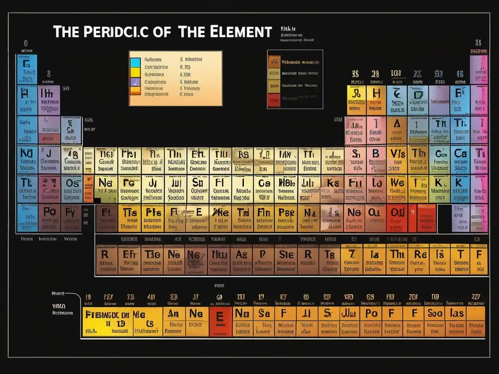 Importancia de la tabla periódica en química: Detalles y colores realistas resaltan elementos, números atómicos y símbolos