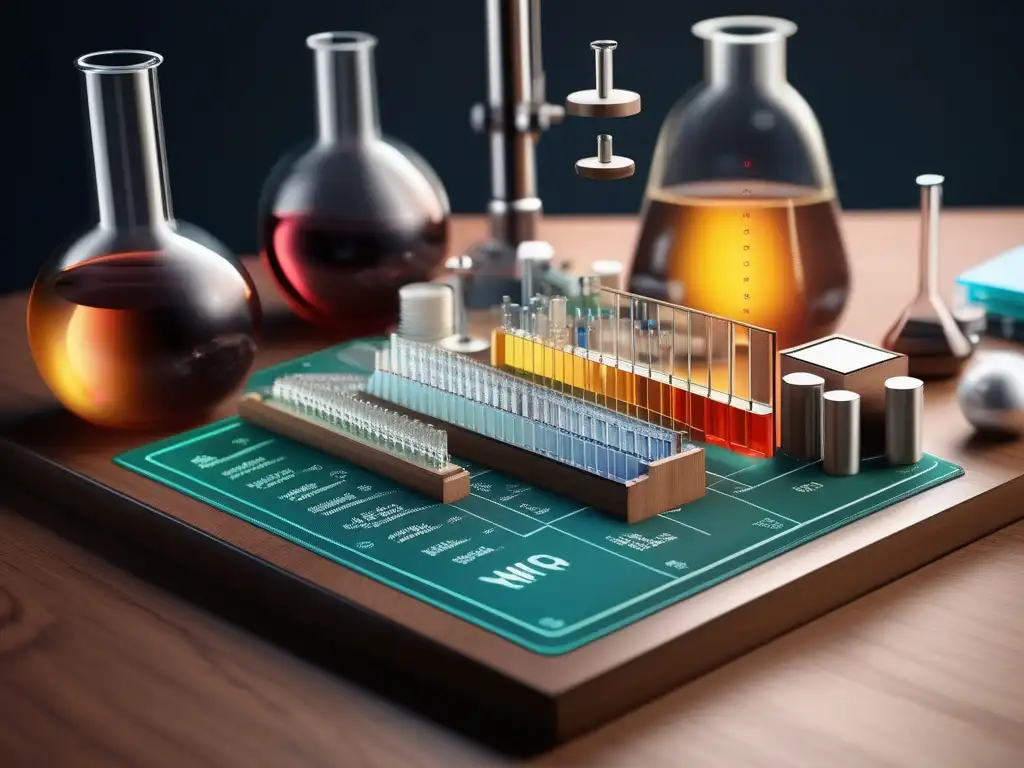 Descubrimientos en elementos sintéticos químicos en mesa de laboratorio