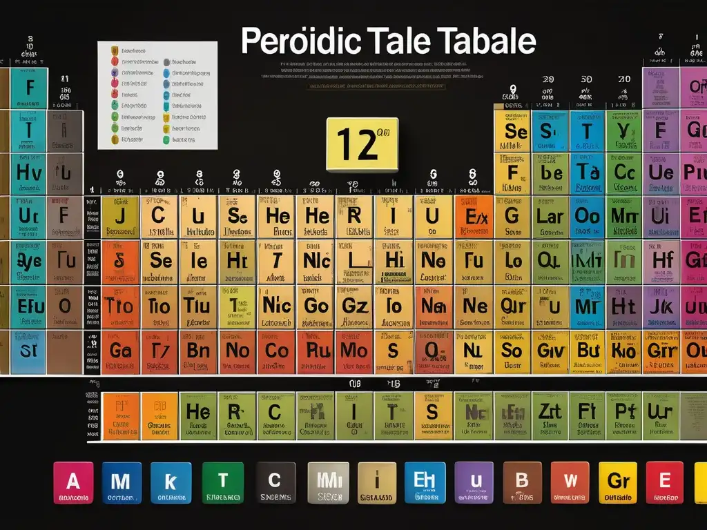 Impacto de la tabla periódica: imagen detallada, precisa y cautivadora del macrocosmos de elementos