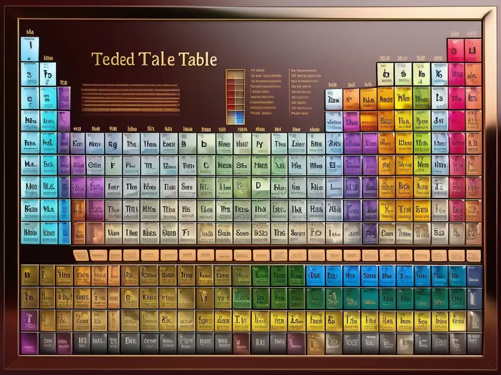 Periodic table with vibrant and detailed elements, showcasing surprising chemical applications