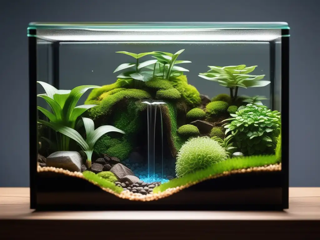 Terrario casero con ciclo de agua y fotosíntesis