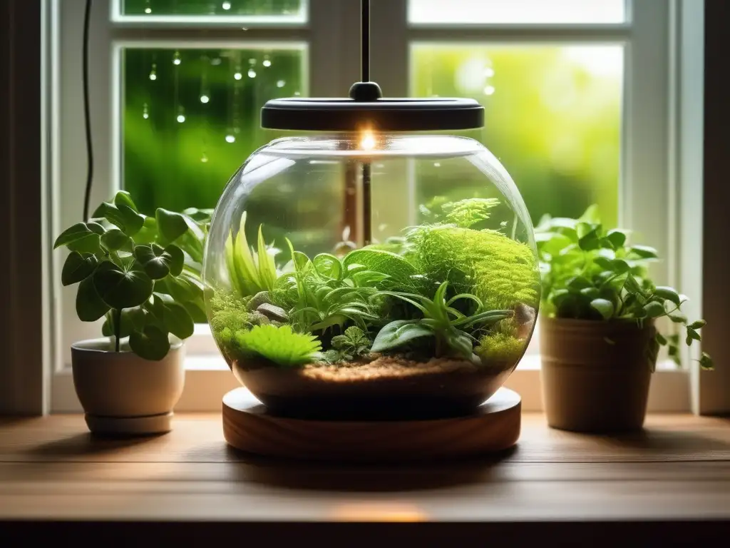 Terrario casero con ciclo de agua y fotosíntesis